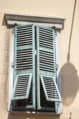 Rustic windows on european old homes