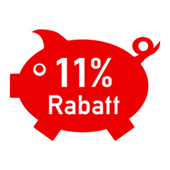 rs11 - RabattSchwein rot - 11 Prozent - g1401