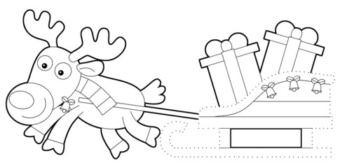 Christmas exercise - coloring page for children
