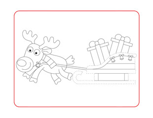 Christmas exercise - coloring page for children