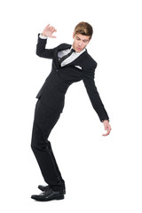 Scared Businessman About To Fall