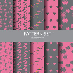pink and gray pattern set