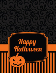 Elegant Striped Halloween Notecard with copy space