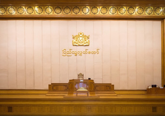Speaker's seat at the Parliament of Myanmar