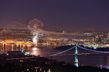 Canada Day fireworks in Downtown Vancouver