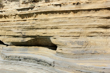 Rock Strata and canal d'amour corfu greece	