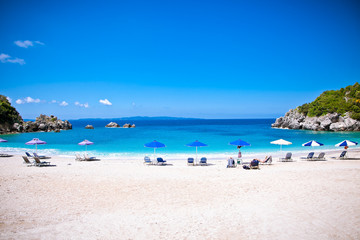 Fototapeta na wymiar Beautiful Sarakiniko beach in Syvota area, Greece.
