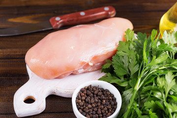 Raw chicken meat
