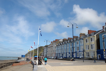 Fototapeta na wymiar Seafront at Aberystwyth, Cardigan, Wales