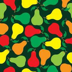 pattern of pears of different colors