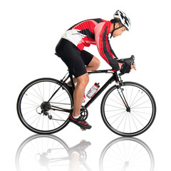 Naklejka premium Asian male cyclist