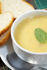 bowl of soup and bread