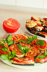 Baked eggplant with tomatoes