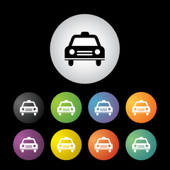 Fototapeta na wymiar Taxi symbol button set