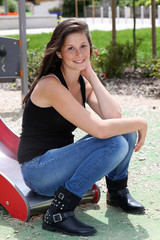 Young girl sitting