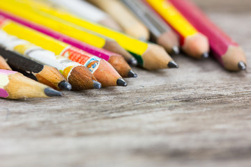Obraz premium carbon crayon pencils, shallow depth of field.