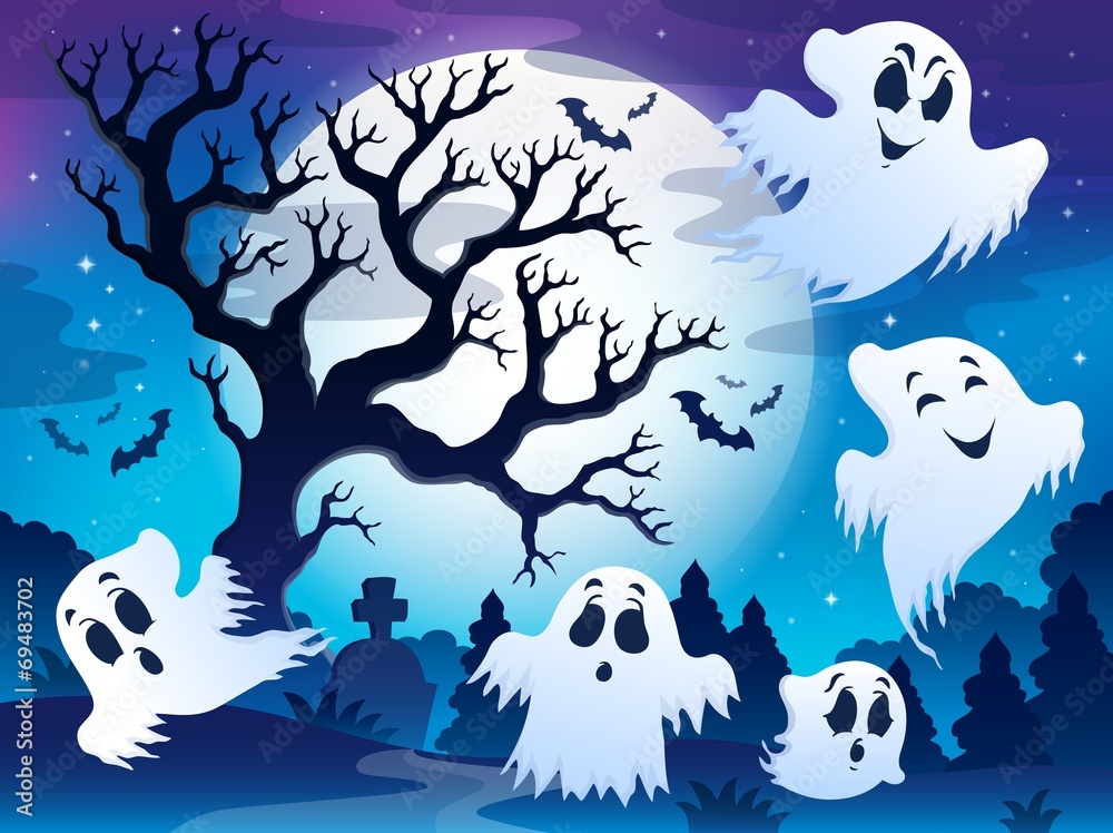 Sticker spooky tree theme image 5