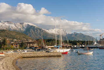 Fototapeta na wymiar Port in Tivat city. Montenegro