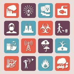 Pollution Icons Set