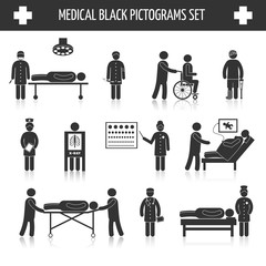 Medical black pictograms set