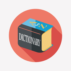 Dictionary flat icon with long shadow,eps10