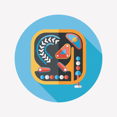 Pinball flat icon with long shadow,eps10