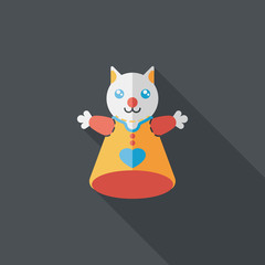 cat hand puppet flat icon with long shadow,eps10