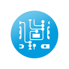 Etiqueta redonda circuito