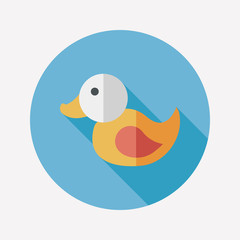 Duck toy flat icon with long shadow,eps 10