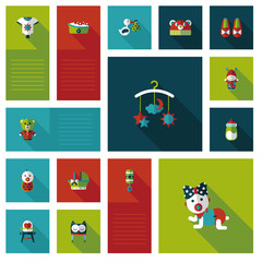 baby flat ui bakcground set