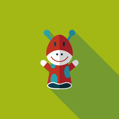 Giraffe hand puppet flat icon with long shadow,eps10