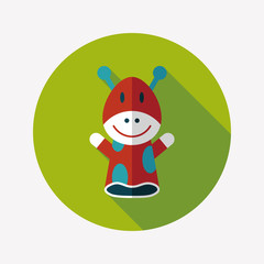 Giraffe hand puppet flat icon with long shadow,eps10