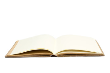 open book on white background