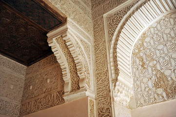 Palace of the Alhambra in Granada, islamic decoration, tiles