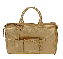 golden handbag isolted on white