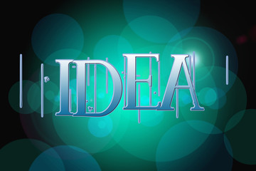 Idea word on vintage bokeh background, concept sign