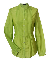 green blouse isolated on white