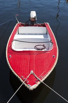 red motorboat