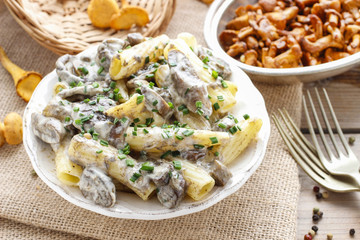 Macaroni with mushrooms