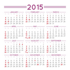 2015 squared calendar usa