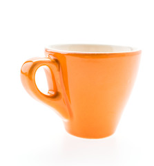 Orange mug isolated on white