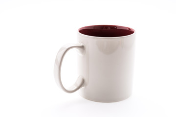 White coffee cup isolated on white