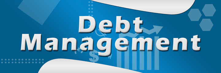 Debt Management Blue Background