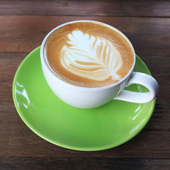 coffee cup on wooden table