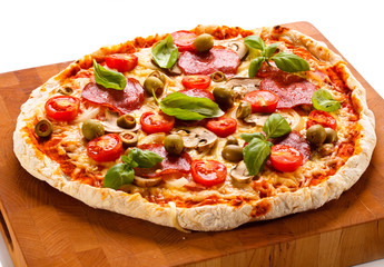 Pizza on white background