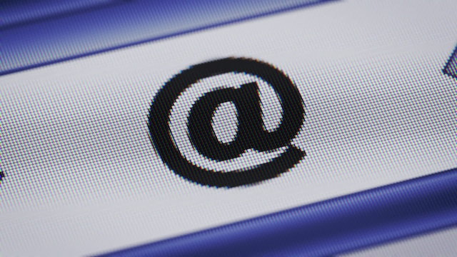E-mail icon on the screen. Looping.