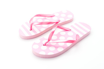 Flip flop fashion plastic shoes isolated on white background