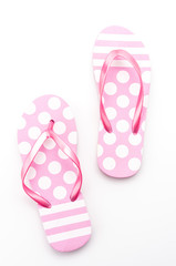 Flip flop fashion plastic shoes isolated on white background