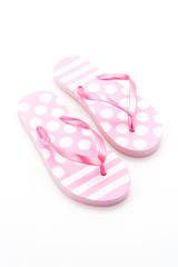 Flip flop fashion plastic shoes isolated on white background