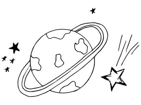 planet, space, doodle